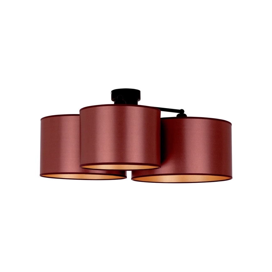 Duolla - Πλαφονιέρα οροφής ROLLER TRIO SHINY 3xE27/15W/230V χάλκινο/χρυσαφί