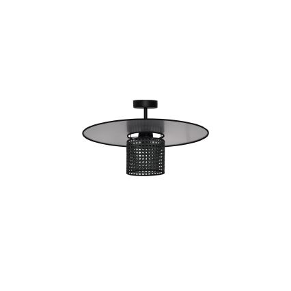 Duolla - Πλαφονιέρα οροφής TOKYO RATTAN 1xE27/15W/230V διάμετρος 50 cm μαύρο/ασημί