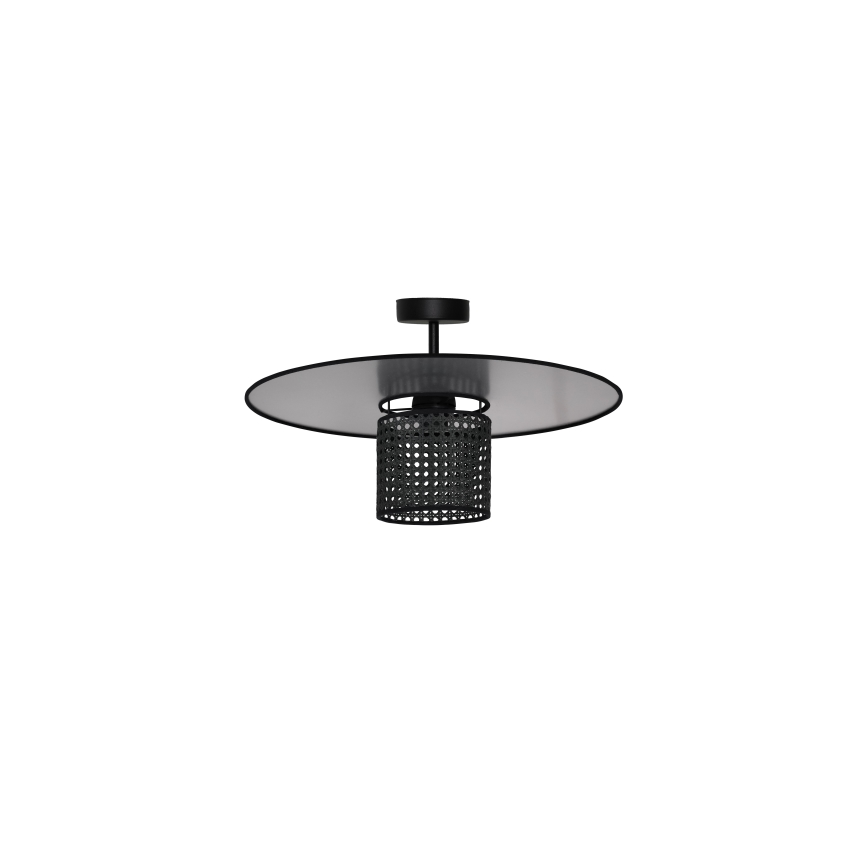 Duolla - Πλαφονιέρα οροφής TOKYO RATTAN 1xE27/15W/230V διάμετρος 50 cm μαύρο/ασημί