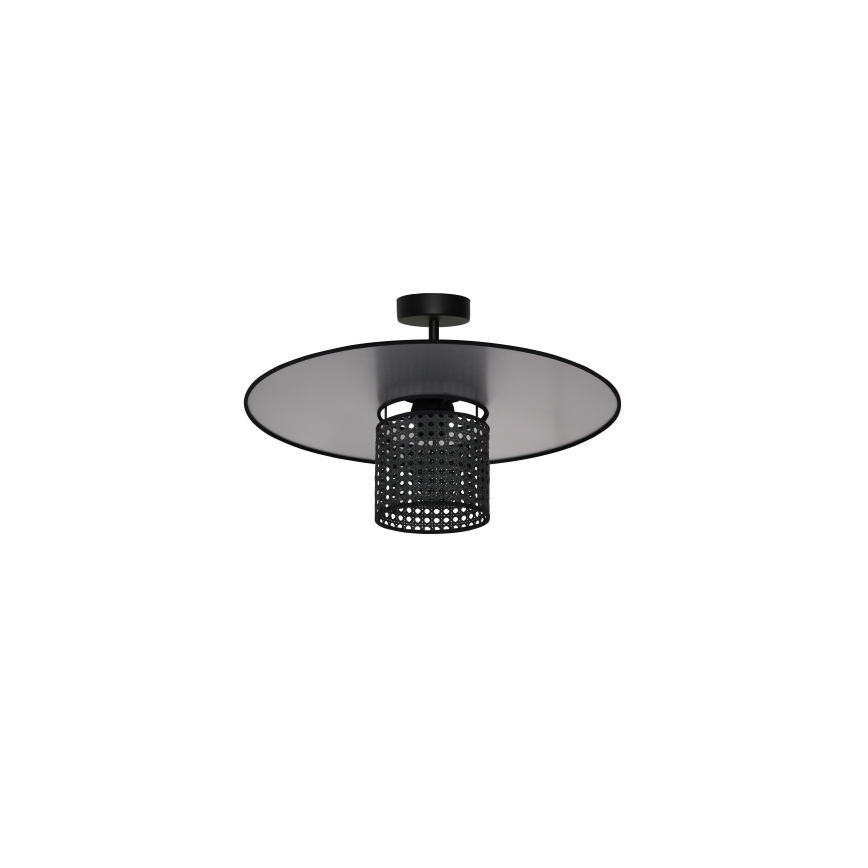 Duolla - Πλαφονιέρα οροφής TOKYO RATTAN 1xE27/15W/230V διάμετρος 50 cm μαύρο/ασημί