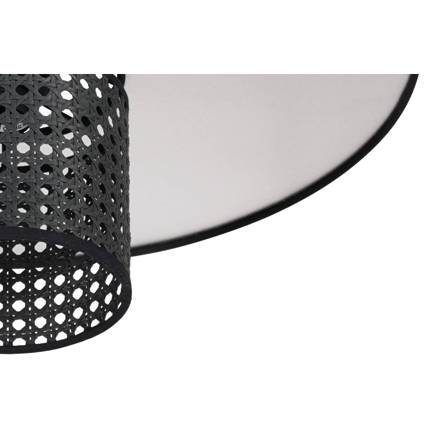 Duolla - Πλαφονιέρα οροφής TOKYO RATTAN 1xE27/15W/230V διάμετρος 50 cm μαύρο/ασημί