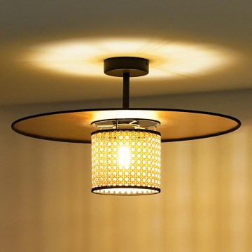 Duolla - Πλαφονιέρα οροφής TOKYO RATTAN 1xE27/15W/230V διάμετρος 50 cm χρυσό/rattan