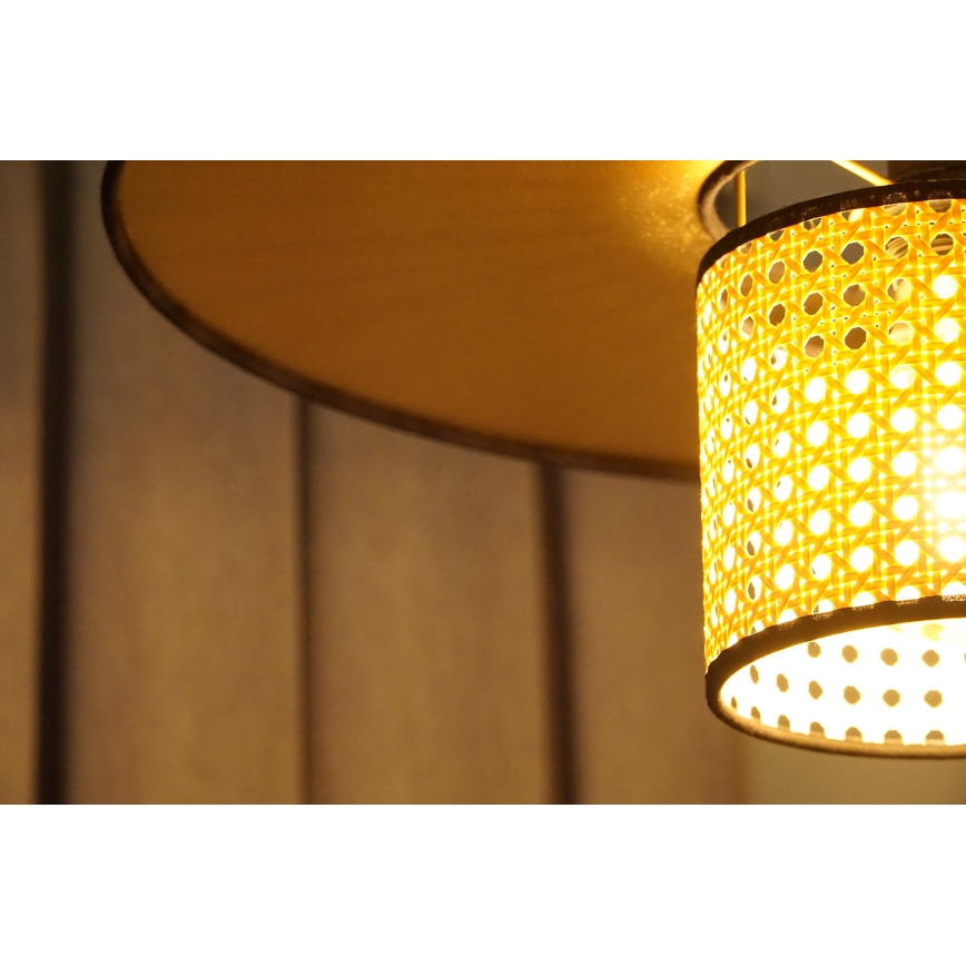Duolla - Πλαφονιέρα οροφής TOKYO RATTAN 1xE27/15W/230V διάμετρος 50 cm χρυσό/rattan