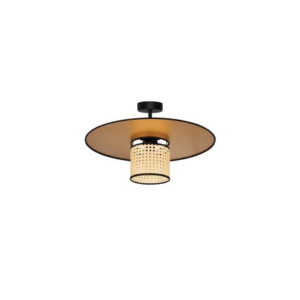 Duolla - Πλαφονιέρα οροφής TOKYO RATTAN 1xE27/15W/230V διάμετρος 50 cm χρυσό/rattan