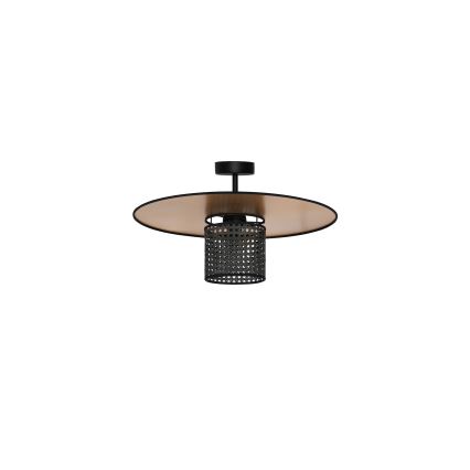 Duolla - Πλαφονιέρα οροφής TOKYO RATTAN 1xE27/15W/230V διάμετρος 50 cm χρυσό/μαύρο