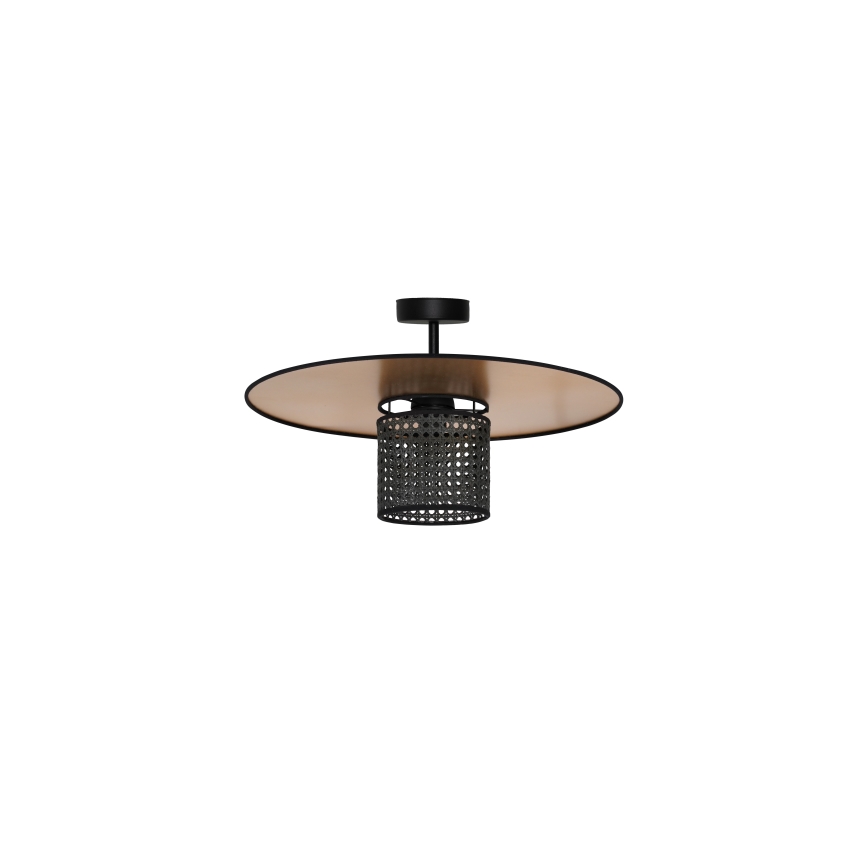 Duolla - Πλαφονιέρα οροφής TOKYO RATTAN 1xE27/15W/230V διάμετρος 50 cm χρυσό/μαύρο