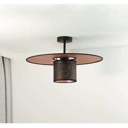 Duolla - Πλαφονιέρα οροφής TOKYO SHINY 1xE27/15W/230V διάμετρος 50 cm μαύρο/χαλκός