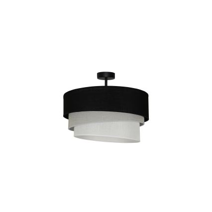 Duolla - Πλαφονιέρα οροφής TRIO 1xE27/15W/230V διάμετρος 45 cm μαύρο/γκρι/λευκό