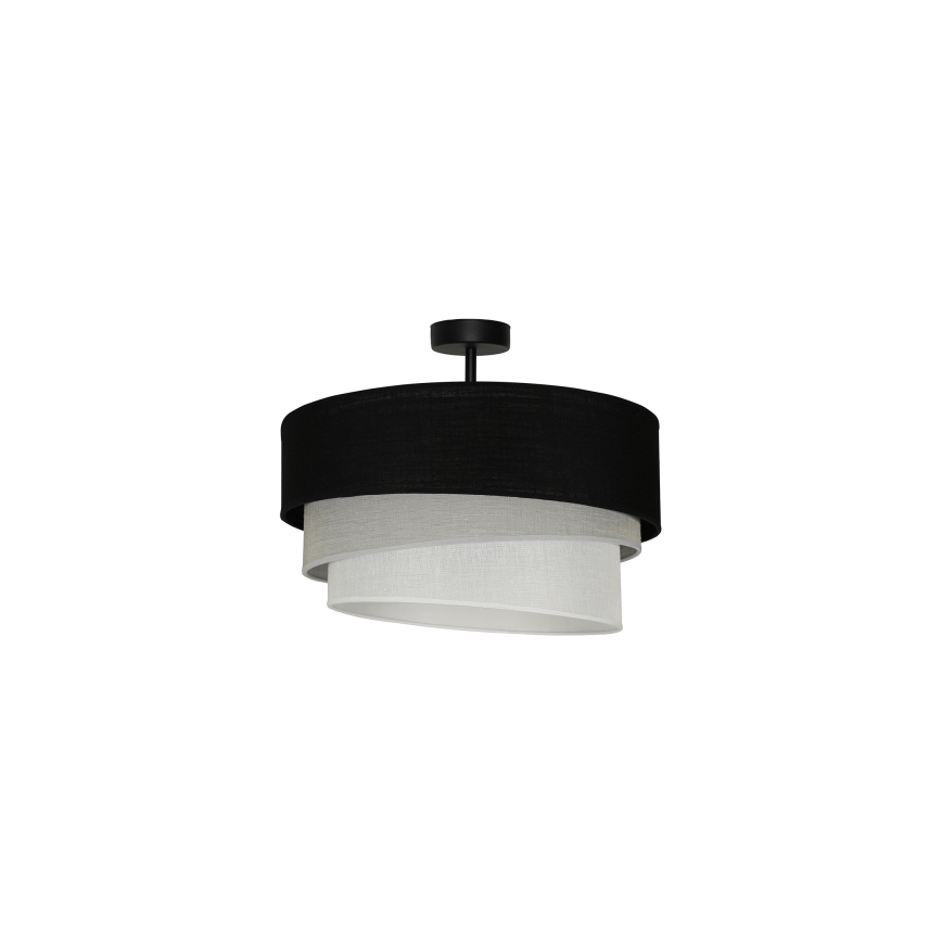Duolla - Πλαφονιέρα οροφής TRIO 1xE27/15W/230V διάμετρος 45 cm μαύρο/γκρι/λευκό