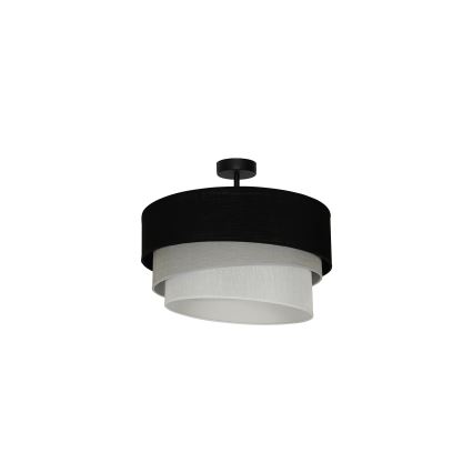 Duolla - Πλαφονιέρα οροφής TRIO 1xE27/15W/230V διάμετρος 45 cm μαύρο/γκρι/λευκό