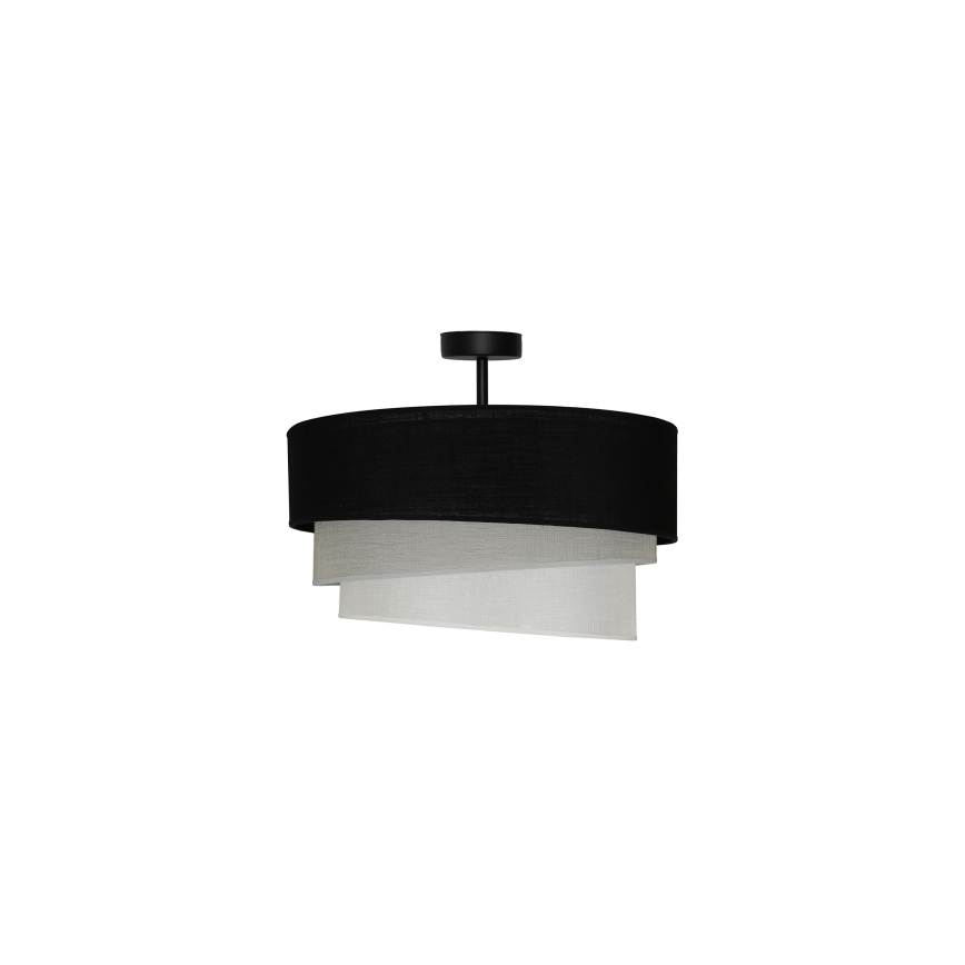 Duolla - Πλαφονιέρα οροφής TRIO 1xE27/15W/230V διάμετρος 45 cm μαύρο/γκρι/λευκό