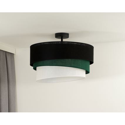 Duolla - Πλαφονιέρα οροφής TRIO 1xE27/15W/230V διάμετρος 45 cm μαύρο/πράσινο/λευκό
