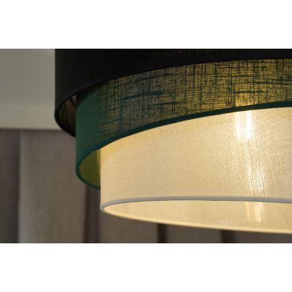 Duolla - Πλαφονιέρα οροφής TRIO 1xE27/15W/230V διάμετρος 45 cm μαύρο/πράσινο/λευκό