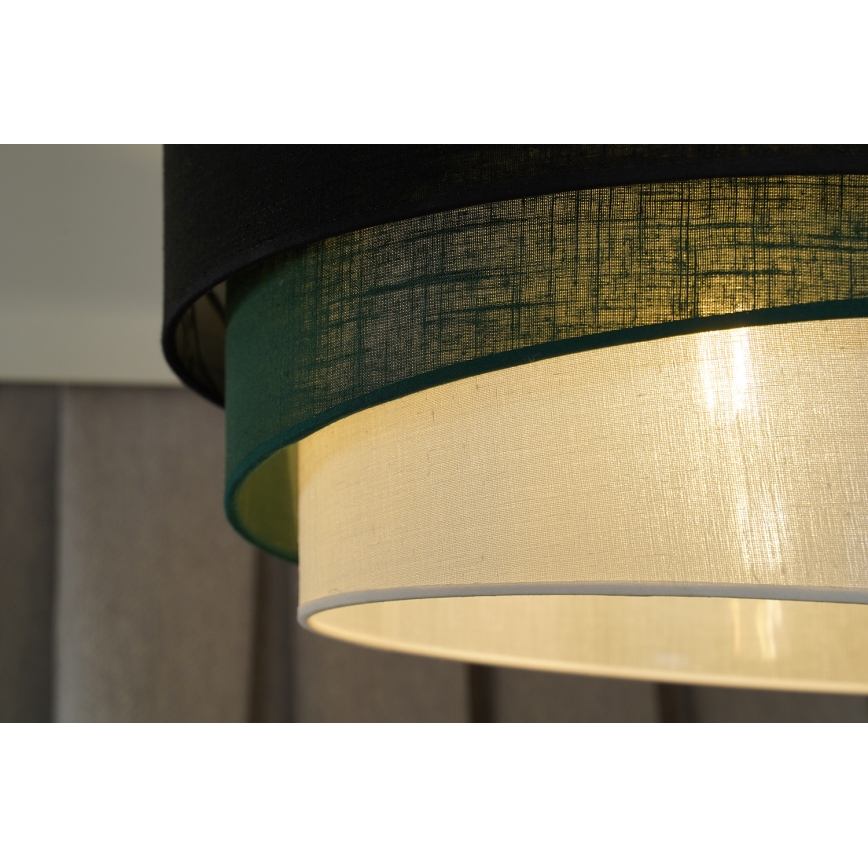 Duolla - Πλαφονιέρα οροφής TRIO 1xE27/15W/230V διάμετρος 45 cm μαύρο/πράσινο/λευκό