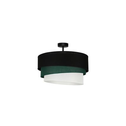 Duolla - Πλαφονιέρα οροφής TRIO 1xE27/15W/230V διάμετρος 45 cm μαύρο/πράσινο/λευκό