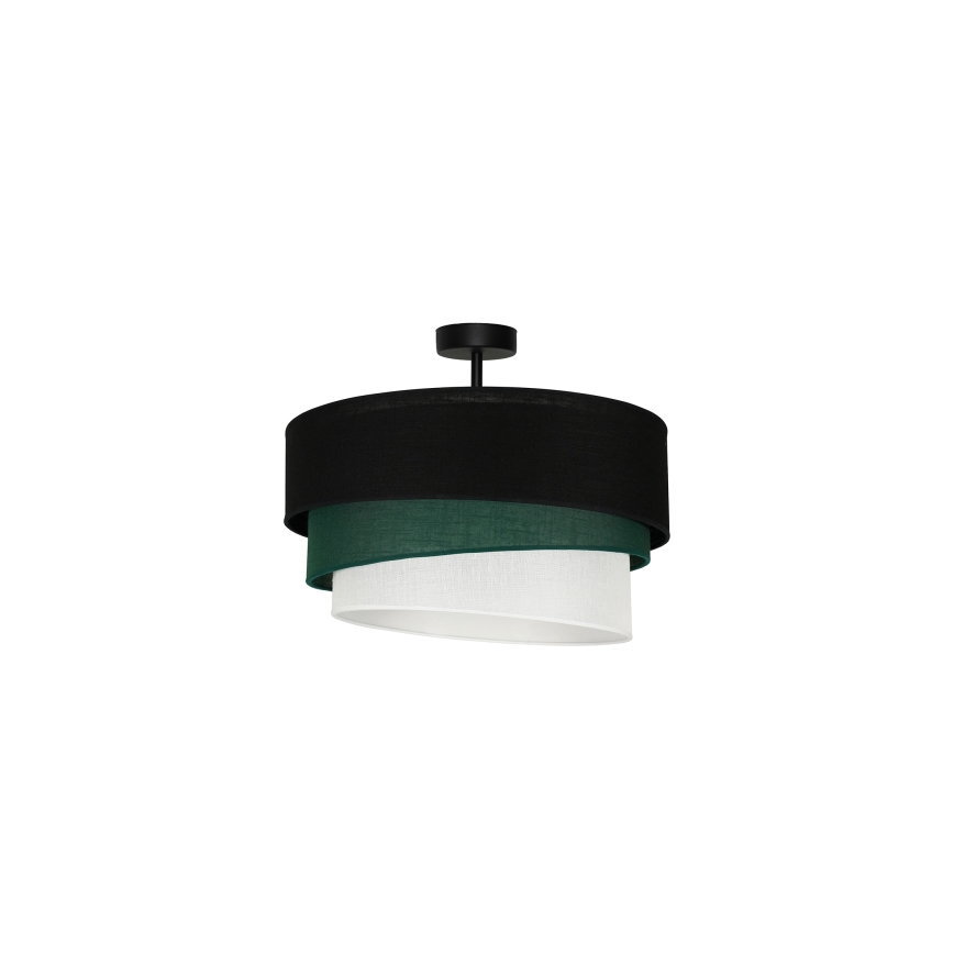 Duolla - Πλαφονιέρα οροφής TRIO 1xE27/15W/230V διάμετρος 45 cm μαύρο/πράσινο/λευκό