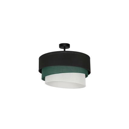 Duolla - Πλαφονιέρα οροφής TRIO 1xE27/15W/230V διάμετρος 45 cm μαύρο/πράσινο/λευκό