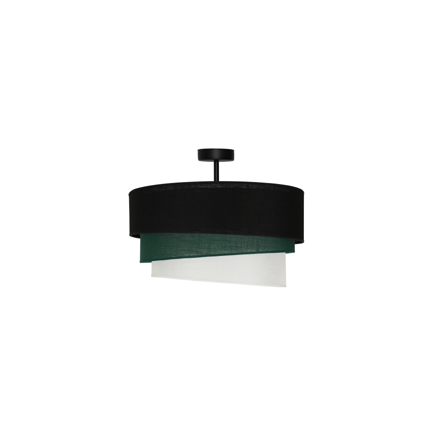 Duolla - Πλαφονιέρα οροφής TRIO 1xE27/15W/230V διάμετρος 45 cm μαύρο/πράσινο/λευκό