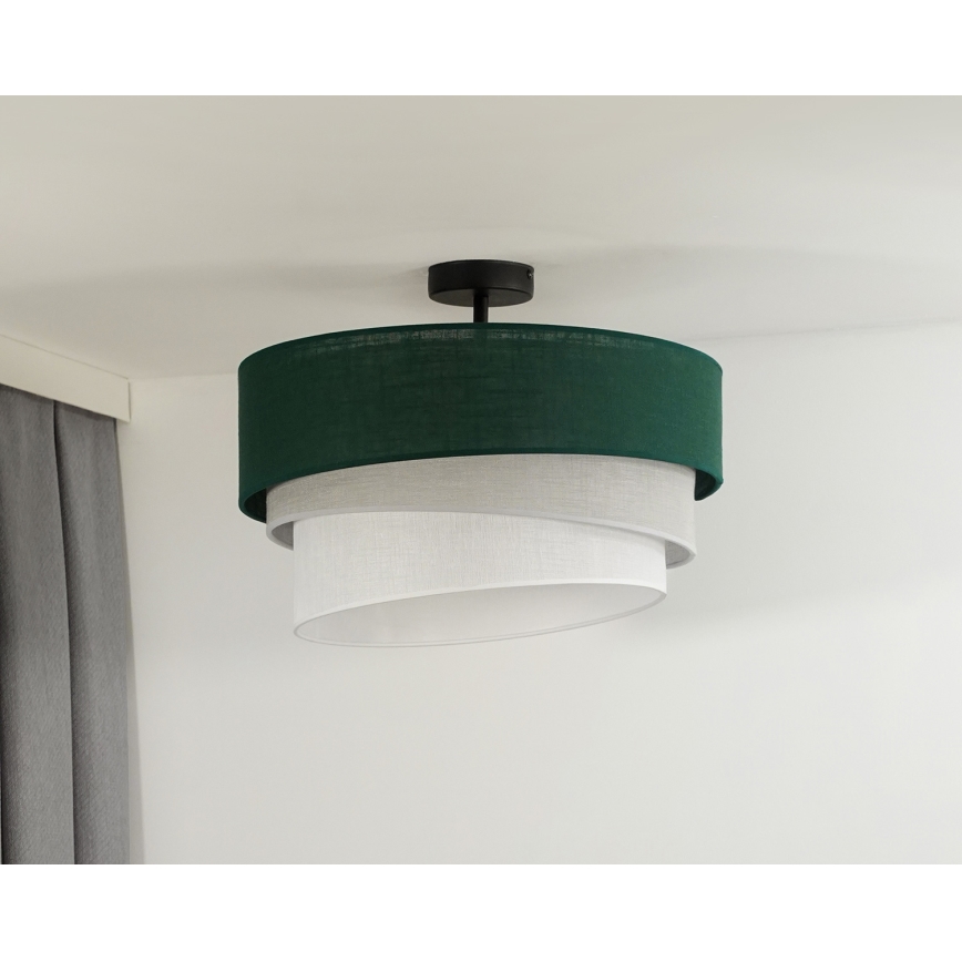 Duolla - Πλαφονιέρα οροφής TRIO 1xE27/15W/230V διάμετρος 45 cm πράσινο/γκρι/λευκό