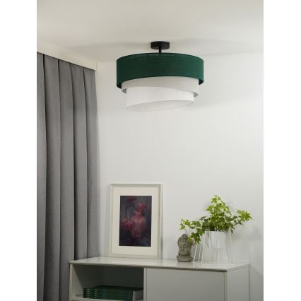 Duolla - Πλαφονιέρα οροφής TRIO 1xE27/15W/230V διάμετρος 45 cm πράσινο/γκρι/λευκό