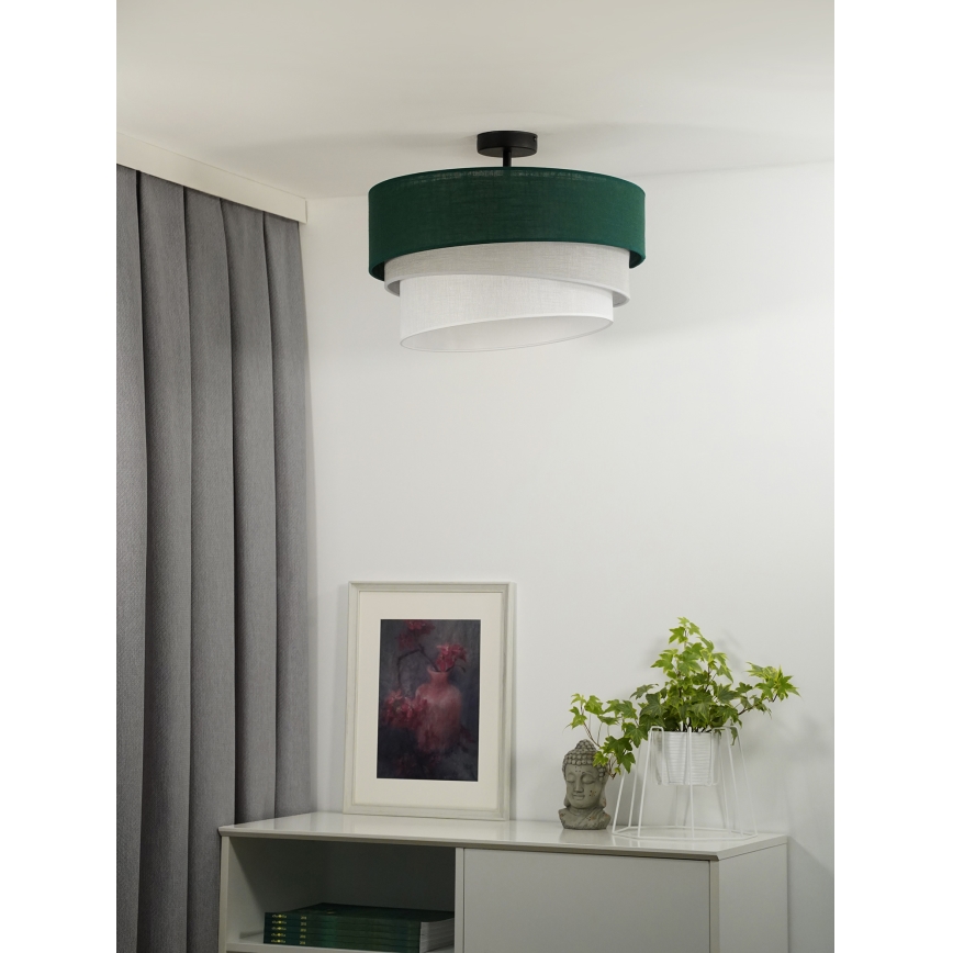 Duolla - Πλαφονιέρα οροφής TRIO 1xE27/15W/230V διάμετρος 45 cm πράσινο/γκρι/λευκό