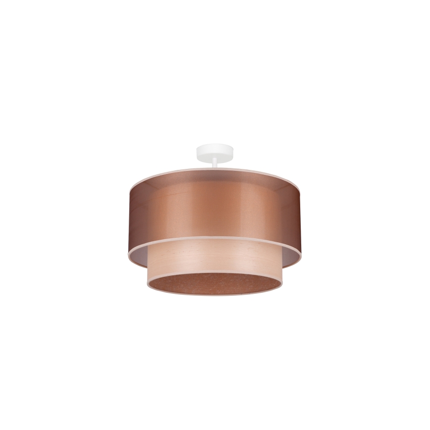 Duolla - Πλαφονιέρα οροφής WOOD BOHO 1xE27/15W/230V διάμετρος 45 cm χαλκός/μπεζ