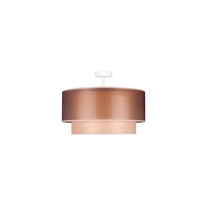 Duolla - Πλαφονιέρα οροφής WOOD BOHO 1xE27/15W/230V διάμετρος 45 cm χαλκός/μπεζ