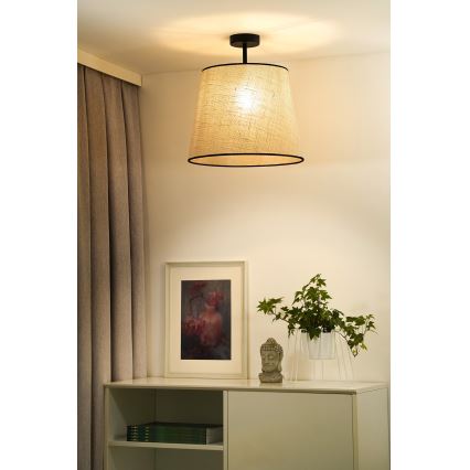 Duolla - Πλαφονιέρα οροφής YUTE 1xE27/15W/230V διάμετρος 38 cm γκρι/μαύρο