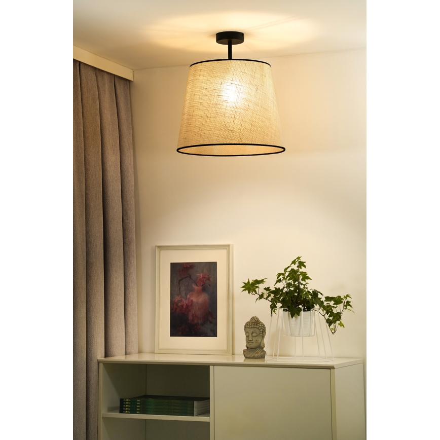 Duolla - Πλαφονιέρα οροφής YUTE 1xE27/15W/230V διάμετρος 38 cm γκρι/μαύρο