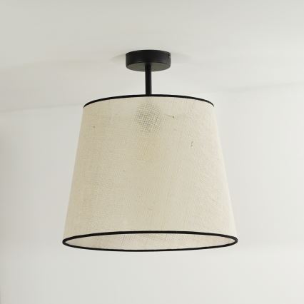 Duolla - Πλαφονιέρα οροφής YUTE 1xE27/15W/230V διάμετρος 38 cm γκρι/μαύρο