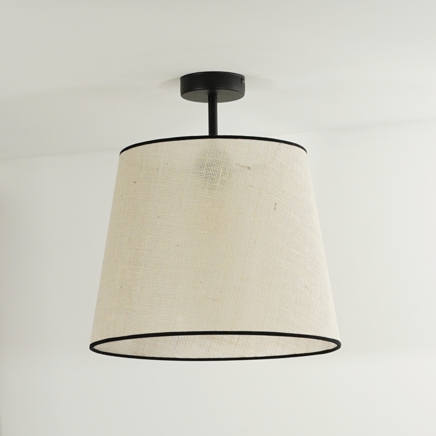 Duolla - Πλαφονιέρα οροφής YUTE 1xE27/15W/230V διάμετρος 38 cm γκρι/μαύρο