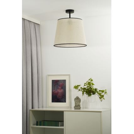 Duolla - Πλαφονιέρα οροφής YUTE 1xE27/15W/230V διάμετρος 38 cm γκρι/μαύρο
