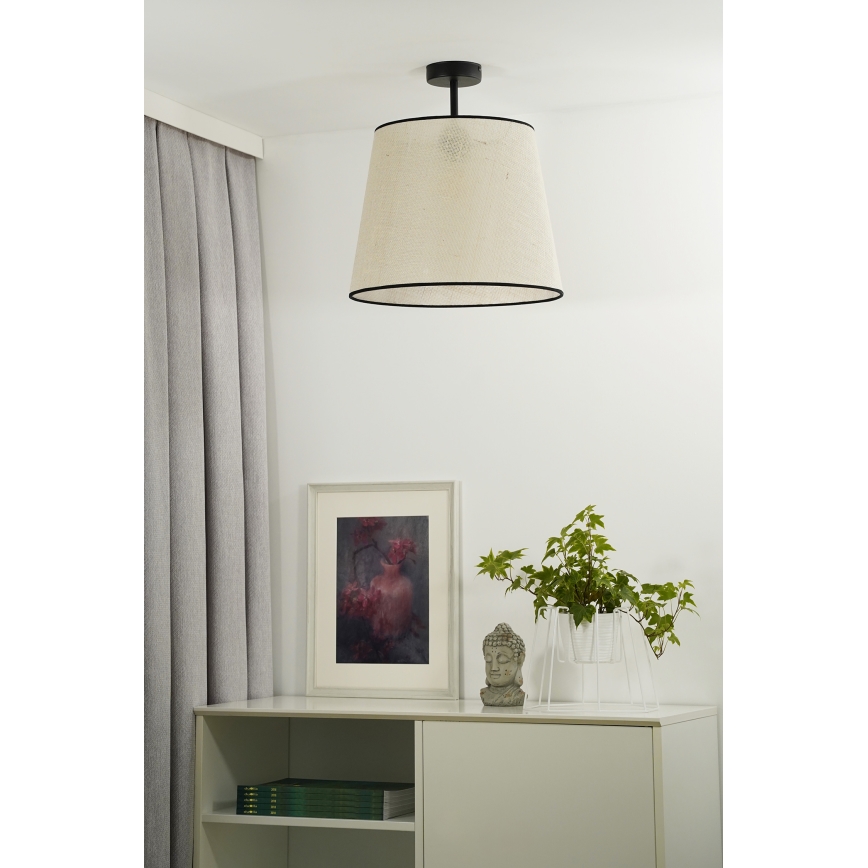Duolla - Πλαφονιέρα οροφής YUTE 1xE27/15W/230V διάμετρος 38 cm γκρι/μαύρο