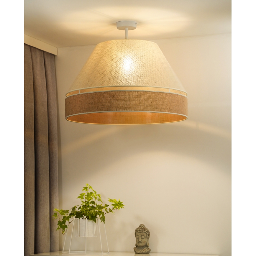 Duolla - Πλαφονιέρα οροφής YUTE AVIGNON 1xE27/15W/230V διάμετρος 60 cm γκρι/καφέ