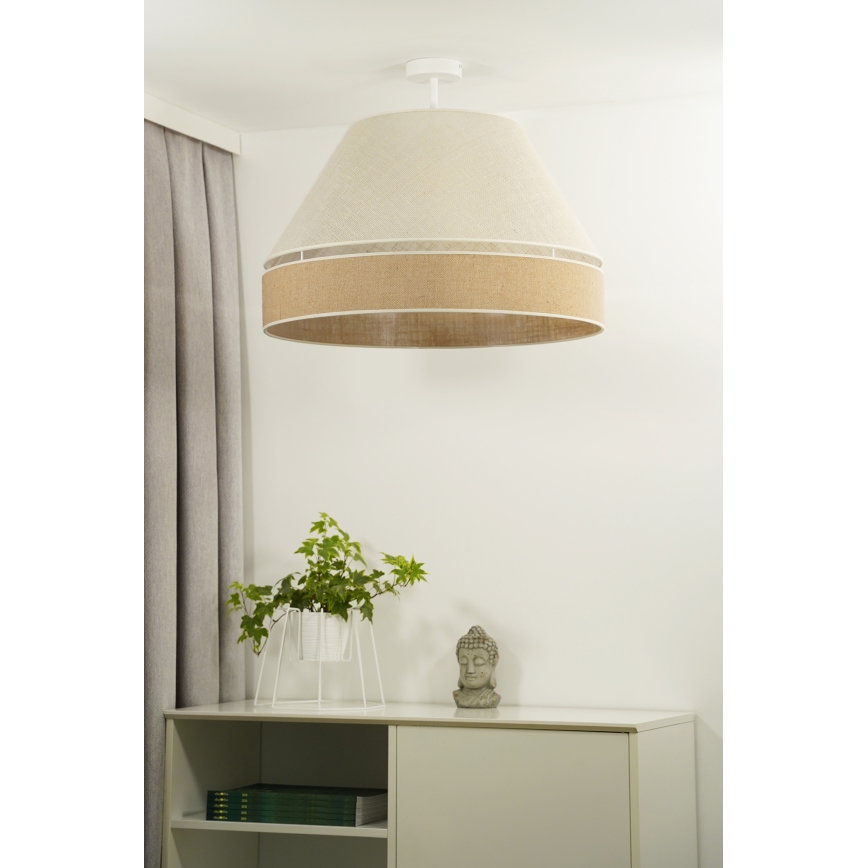 Duolla - Πλαφονιέρα οροφής YUTE AVIGNON 1xE27/15W/230V διάμετρος 60 cm γκρι/καφέ