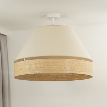 Duolla - Πλαφονιέρα οροφής YUTE AVIGNON 1xE27/15W/230V διάμετρος 60 cm κρεμ/μπεζ