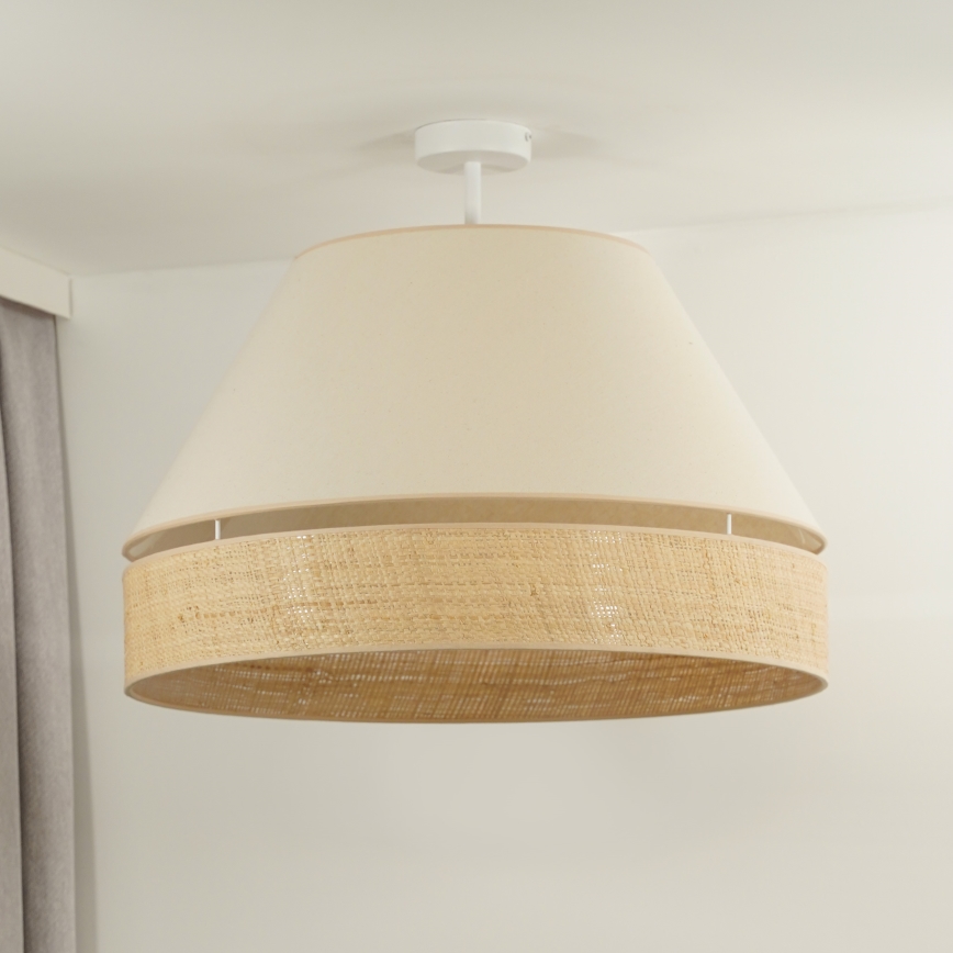 Duolla - Πλαφονιέρα οροφής YUTE AVIGNON 1xE27/15W/230V διάμετρος 60 cm κρεμ/μπεζ