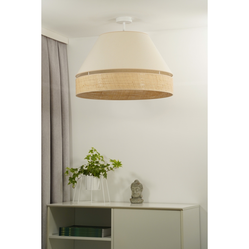 Duolla - Πλαφονιέρα οροφής YUTE AVIGNON 1xE27/15W/230V διάμετρος 60 cm κρεμ/μπεζ