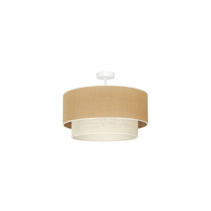 Duolla - Πλαφονιέρα οροφής YUTE BOHO 1xE27/15W/230V διάμετρος 45 cm καφέ/κρεμ