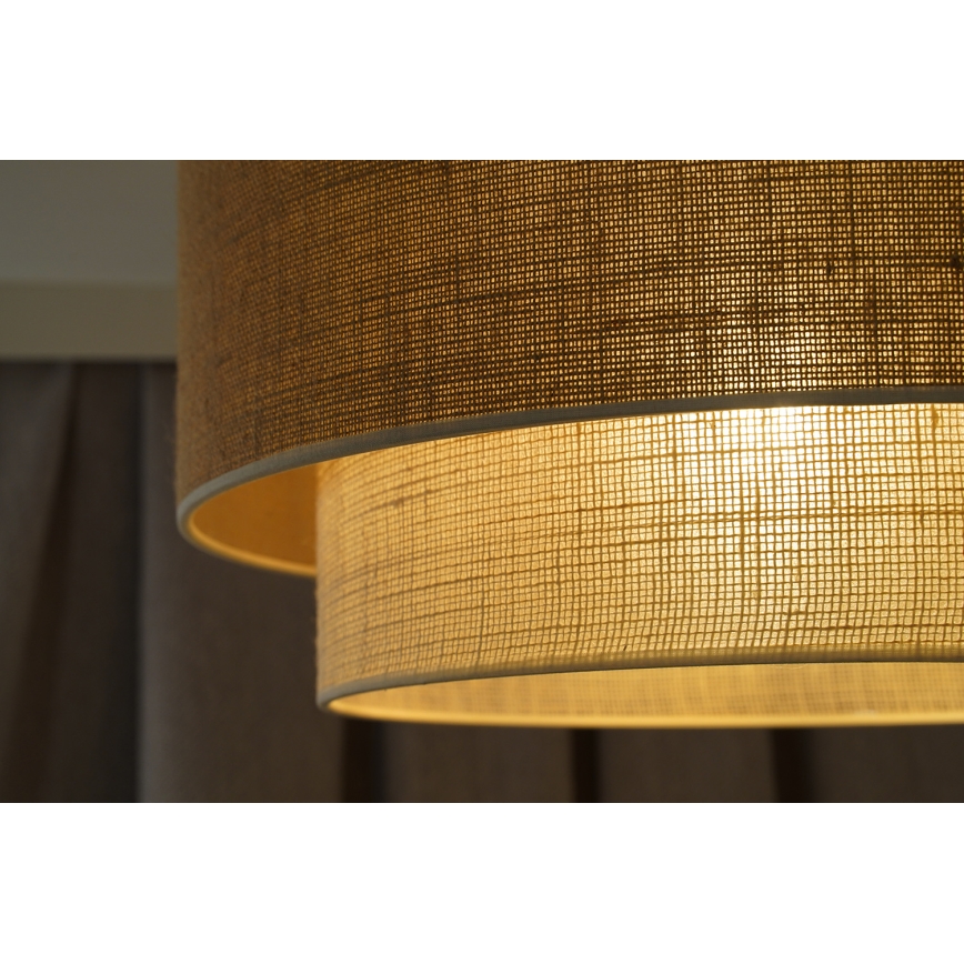 Duolla - Πλαφονιέρα οροφής YUTE BOHO 3xE27/15W/230V διάμετρος 60 cm καφέ/κρεμ