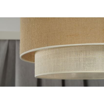 Duolla - Πλαφονιέρα οροφής YUTE BOHO 3xE27/15W/230V διάμετρος 60 cm καφέ/κρεμ