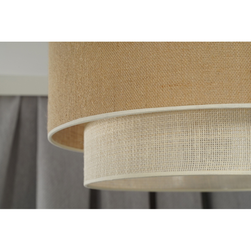 Duolla - Πλαφονιέρα οροφής YUTE BOHO 3xE27/15W/230V διάμετρος 60 cm καφέ/κρεμ