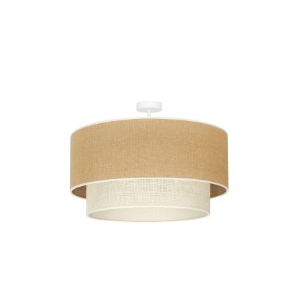 Duolla - Πλαφονιέρα οροφής YUTE BOHO 3xE27/15W/230V διάμετρος 60 cm καφέ/κρεμ