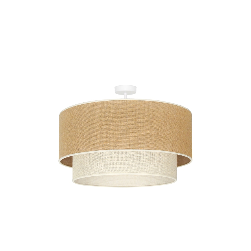 Duolla - Πλαφονιέρα οροφής YUTE BOHO 3xE27/15W/230V διάμετρος 60 cm καφέ/κρεμ