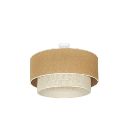 Duolla - Πλαφονιέρα οροφής YUTE BOHO 3xE27/15W/230V διάμετρος 60 cm καφέ/κρεμ