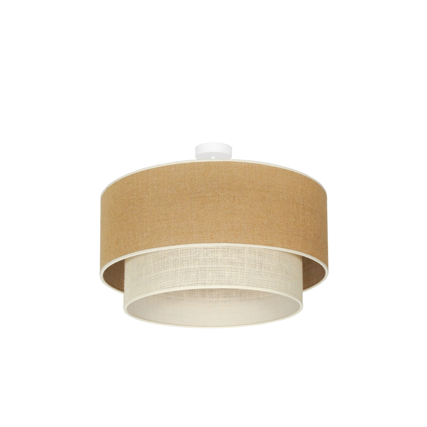 Duolla - Πλαφονιέρα οροφής YUTE BOHO 3xE27/15W/230V διάμετρος 60 cm καφέ/κρεμ