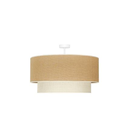 Duolla - Πλαφονιέρα οροφής YUTE BOHO 3xE27/15W/230V διάμετρος 60 cm καφέ/κρεμ