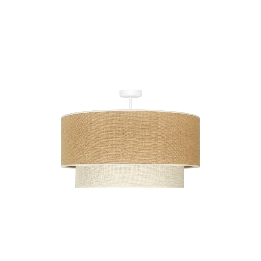 Duolla - Πλαφονιέρα οροφής YUTE BOHO 3xE27/15W/230V διάμετρος 60 cm καφέ/κρεμ