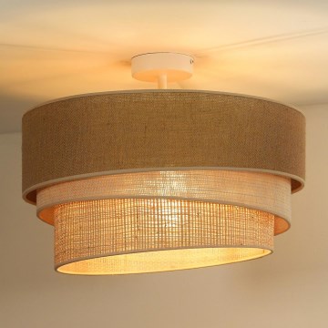 Duolla - Πλαφονιέρα οροφής YUTE TRIO 1xE27/15W/230V διάμετρος 45 cm καφέ/γκρι/μπεζ