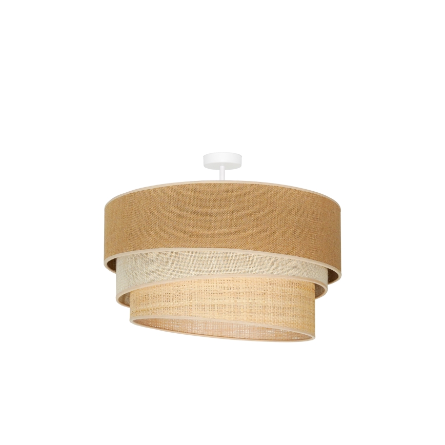 Duolla - Πλαφονιέρα οροφής YUTE TRIO 3xE27/15W/230V διάμετρος 60 cm καφέ/γκρι/μπεζ